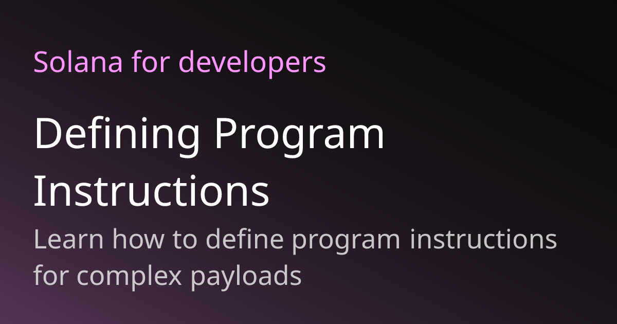Defining Program Instructions